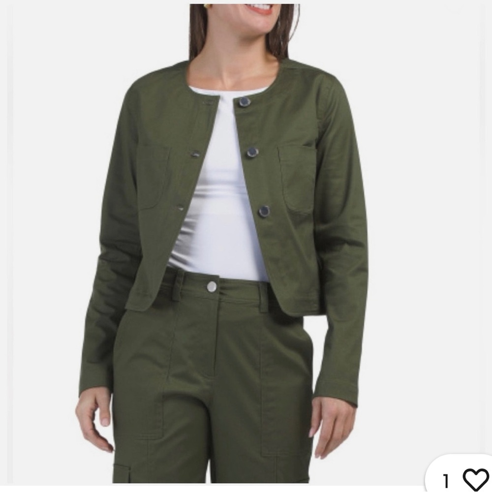 Derek Lam 10 Crosby Tinna Cropped Utility Jacket Fatigue Green
